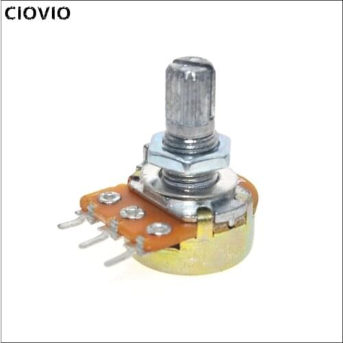 CIOVIO 50PCS/Lot Potentiometer Resistor 1K 2K 5K 10K 20K 50K 100K 250K 500K 1M Ohm 3 Pin Linear Taper Rotary Potentiometer