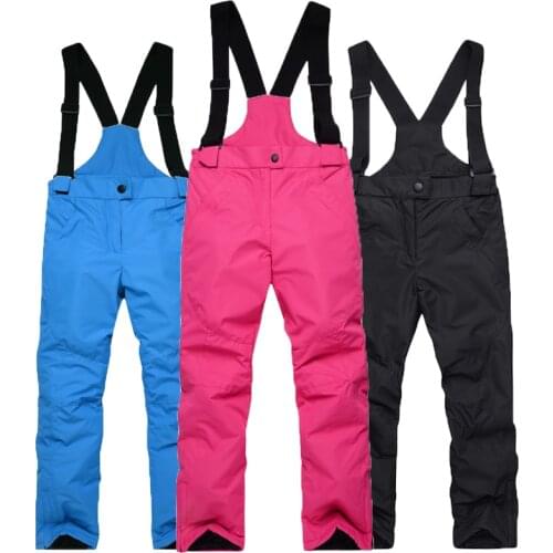 -30 ski pants boys / girls brand new outdoor sports high quality suspenders windproof waterproof 10000 warm winter snow skis