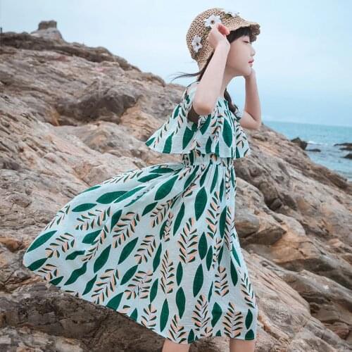 Girls Beach Dress 2021 Summer Dress New Super Foreign Girl Dress Korean Baby Clothes