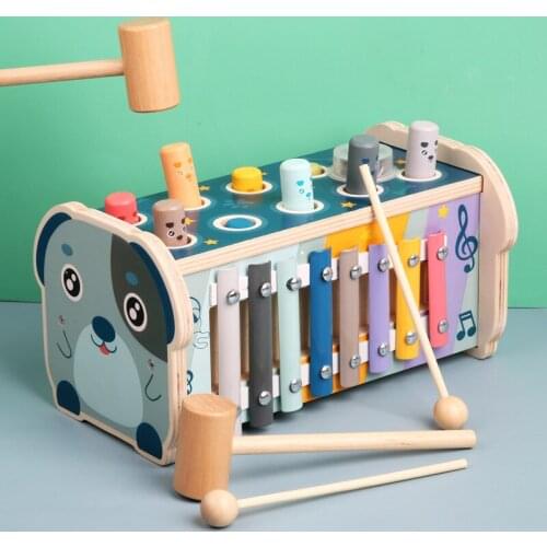 Baby Hammering Pounding Toys Kids Wooden Montessori Educational Early Learning Game Sets Birthday Gifts For Children Boys Girls