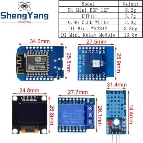 ESP8266 ESP-12 ESP-12F CH340G CH340 V2 USB WeMos D1 Mini WIFI Development Board D1 Mini NodeMCU Lua IOT Board 3.3V With Pins