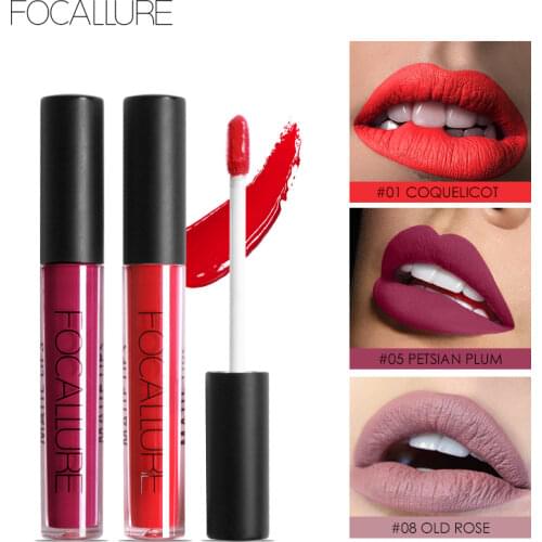 FOCALLURE Matte Lipgloss Sexy Liquid Lipstick Matte Long Lasting Waterproof Cosmetic Beauty Keep 24 Hours Makeup lipgloss