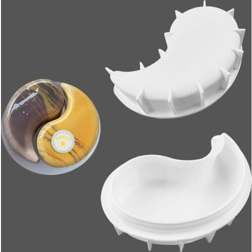 1PCS Chinese Yin and Yang Shape Cake Mold 3D Silicone Tai Chi Molds Baking Tools For Cakes Chocolate Brownie Mousse Dessert