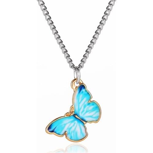 Meetvii New Womens Cute Butterfly Pendant Necklaces Vintage Wedding Necklace Choker Jewelry Accessories