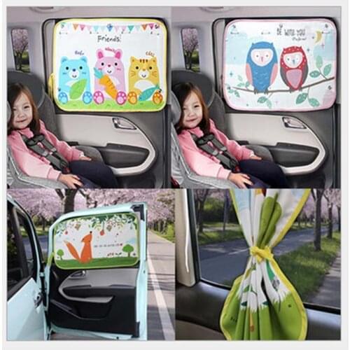 Cartoon car curtain sunshade summer sunscreen car side window retractable thermal curtain kids car