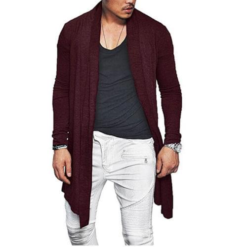 Mens Long Wrap Cardigan Jumper Coat Jacket Winter Warm Casual Outwear Sweater Spring Autumn Clothes Plus Size