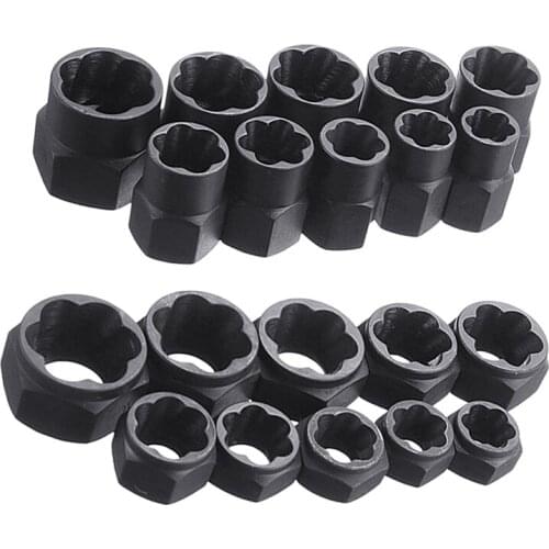 10pcs/Set Damaged Bolts Nuts Black Nuts Screws Remover Extractor Removal Tools Set Threading Tool Kit Car Hub Multipurpose Screw