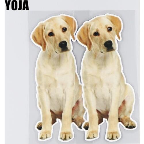 YOJA 8.3×19CM Cute Labrador Cartoon Bumper Decoration Car Stickers Creative Window Decals 19B-0035