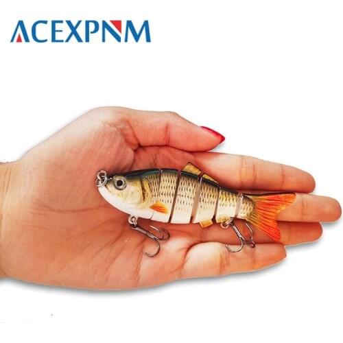 New 2019 Fishing Lure 10cm 20g 3D Eyes 6-Segment Lifelike Fishing Hard Lure Crankbait With 2 Hook Fishing Baits Accessories