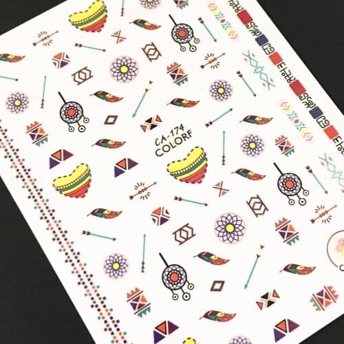 Newest CA-174 3d sticker nail decal stamping template Japan type DIY decorations for nail accessory