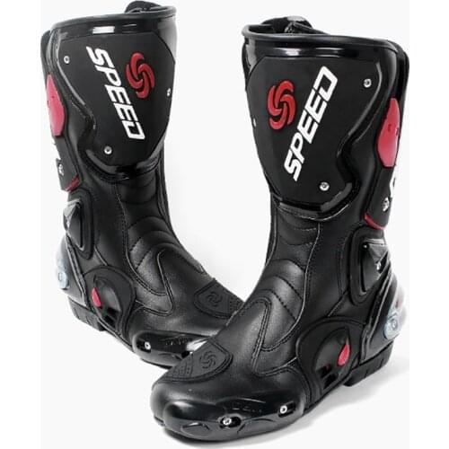 New fashion leather motorcycle boots Pro Biker SPEED Racing Boots Motocross Boots drop resistance