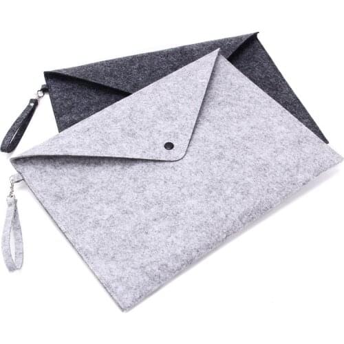 "Brilliant Mind" Wool Felt Big Size Business File Folder Document Student Stationery Bag Organizer School Big Pocket