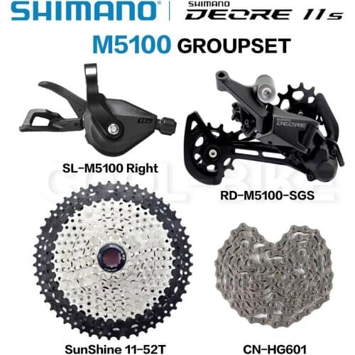 Shimano Deore M5100 1x11 Speed derailleurs Groupset 11 speed right shift lever RD KMC CN Chain CS sunshine cassette 46T 50T 52T