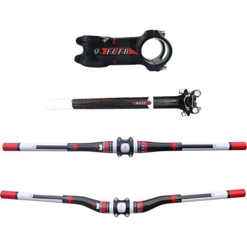 Sale FCFB FW MTB carbon Handlebar set = carbon seatpost + carbon aluminum stem+ rise/flat handlebar road bike mountain bike