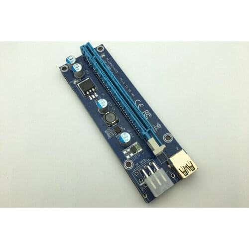 Riser VER009S 0.6M LED PCIE PCI-E 1X to 16X Riser Card 15Pin SATA to 6Pin Power Gold plated USB 3.0 for BTC Bitcoin Miner Mining