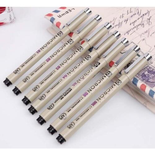 Comics pen needle hook line pen drawing pen design 0.2mm 0.25mm 0.3mm 0.35mm 0.4mm 0.45mm 0.5mm 7pcs set free shipping