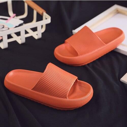 Bathroom Thick-Soled Slippers Female Summer Non-slip Couple Home Sandals And Slippers Soft Rubber EVA Home Slippers Men