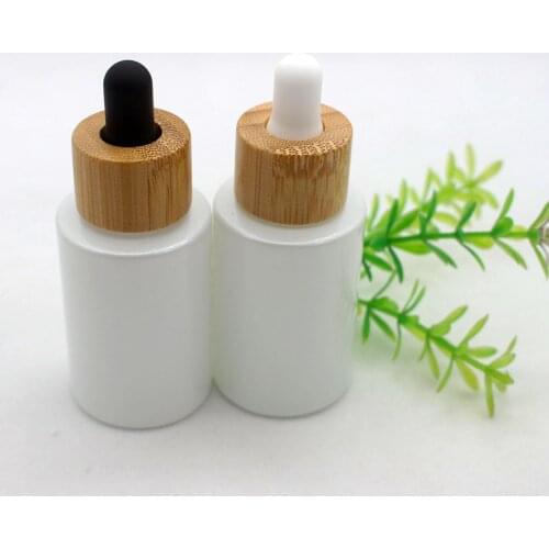 30ml pearlescent white glass dropper bottle cosmetic essential oil emulsion pipette packaging container