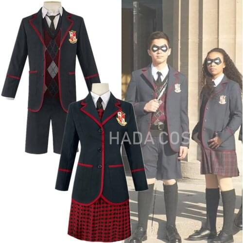 The Umbrella Academy Cosplay Anime Costume American Drama Halloween Carnival Party Clothes Boys College Uniforms Girls Dresses
