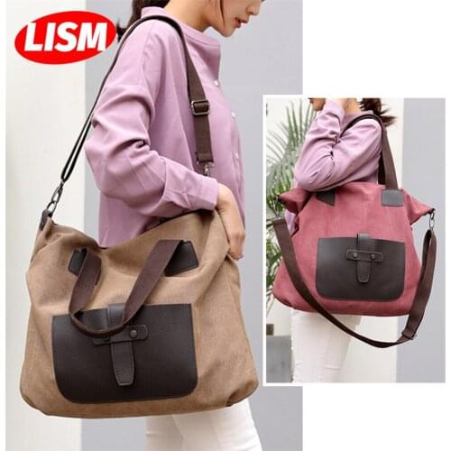 2019 Women Canvas Tote Handbag Female Cloth Shoulder Bags Young Ladies Casual Shopping Bag Girls Reusable Folding Bags