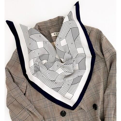 Hot 100% Pure Silk Scarf 2020 Women Pashmina Foulard Square Small Headband Fashion Print Neckerchief Scarves Bandana Hijab