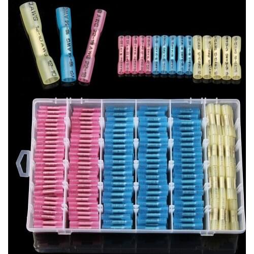500Pcs Waterproof Heat Shrink Butt Connectors Cable Splice Crimp Terminals Electrical Wire Connectors AWG 22-10 Kit