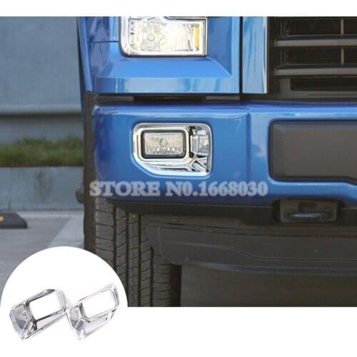 ABS Chrome Front Fog Light Trim Cover 2pcs For Ford F150 F-150 2015-2017 Car accesories interior Car decoration