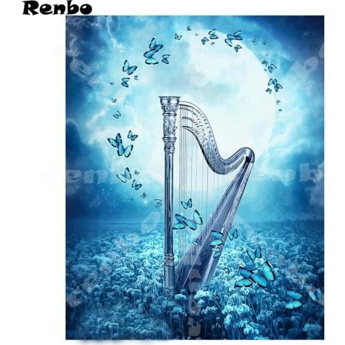 Resin Diamond embroidery Beautiful Harp 5d diy diamond painting full square drill Cross Stitch Rhinestone mosaic home decor gift