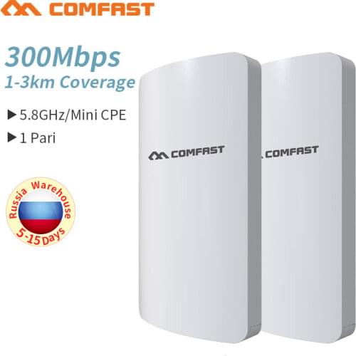 Pairs ~ 3KM Long Range Access Points 5Ghz Outdoor CPE Wireless WIFI Repeater Extender 300Mbps Outdoor AP Bridge Client Router