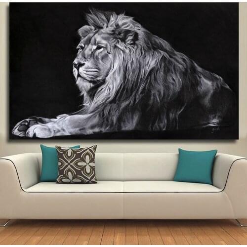 DDHH Large Size Modern Animal Picture Wall Art Canvas Prints Lion Oil Pictures Posters for Living Room Decor No Frame