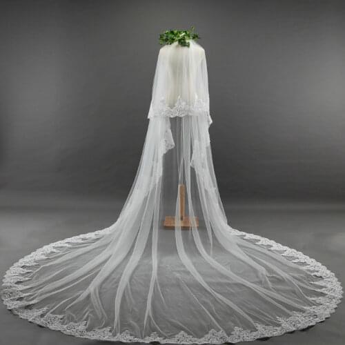 Ivory white long bridal veil with comb cathedral bridal veil wedding long 2 layer veils cathedrals Vail
