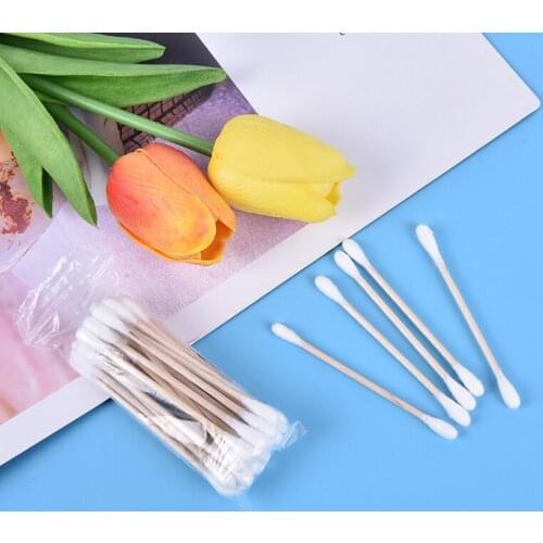 Double Head Cotton Swabs Buds Tip Medical Wood Sticks Nose Ears Cleaning Health