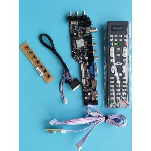 Kit For B101AW06 1024x600 HDMI-compatible DVB-T DVB-T2 LED USB VGA AV TV remote panel monitor digital controller board driver