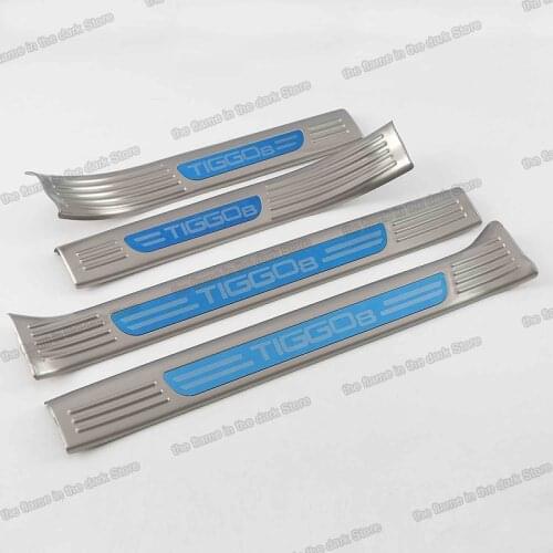 Lsrtw2017 for Chery Tiggo 8 Car Door Sill Threshold Trims Decorative Interior Accessories Mouldings 2018 2019 2020 lining kit