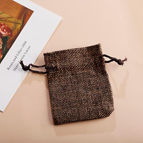 5/10Pcs/lot Drawstring Pouches Packing Natural Burlap Bag Jute Gift Bags Jewelry Packaging Wedding Bags Candy Bag 7X9cm