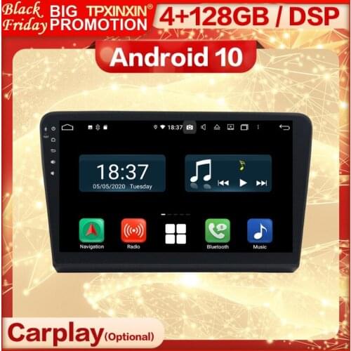 4+128G Carplay 2 Din Android 10 Screen Multimedia Stereo Receiver For VW BORA 2013 GPS Navi Wifi BT Radio Audio Player Head Unit