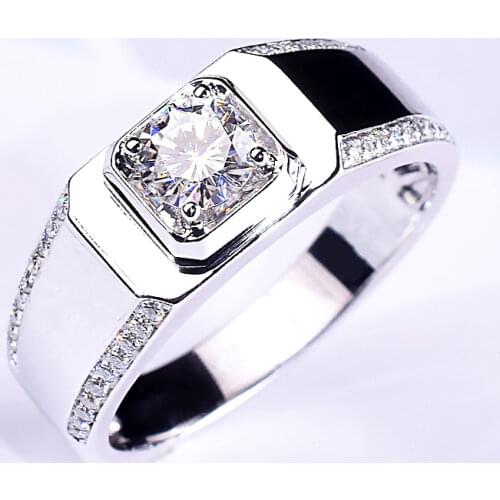 S925 Sterling Silver Ring Mens Edge Diamond Luxury Proposal Engagement Wedding Gift Exquisite Elegant Classic Gentleman Jewelry