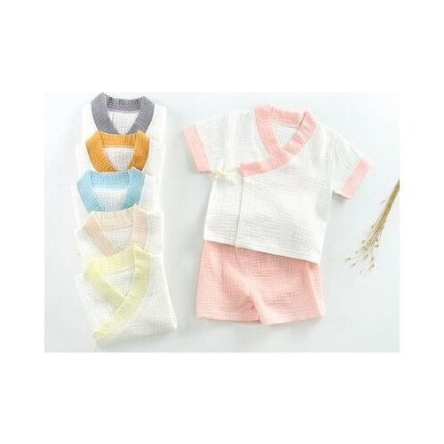 New boys and girls baby two-piece short-sleeve Kazakh clothes summer pajamas thin section out childrens comfort suit