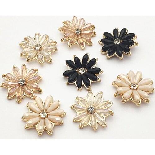 New arrival! 25x25mm 30pcs Rhinestone Crystal Flower charm for Earrings DIY parts,Jewelry Accessories Findings & Components