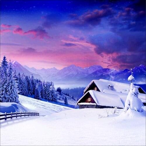 New 5d Diy Diamond Embroidery Kits Cross-stitch Snow Scenery Igloo Pictures Paint Diamond Painting Home Decor