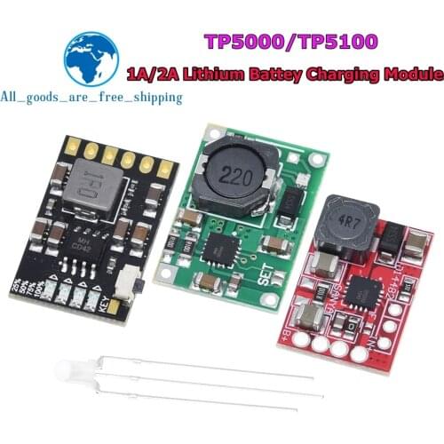 TP5100 charging management power supply module board TP5000 1A 2A compatible with 4.2V 8.4V single and double lithium batteries