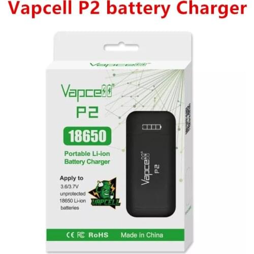 Vapcell P2 Portable 18650 Li Ion Battery Charger 2 Slots USB 3.6V 3.7V Unprotected 18650 Batteries Power Bank Charger Free Ship