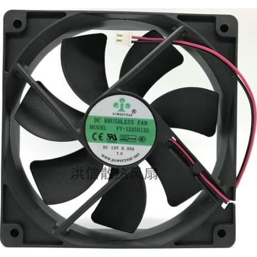 POWERYEAR PY-1225H12S DC12V 0.35A 12CM 12025 cooling fan 2-wire