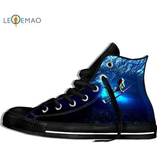Walking Canvas Boots Shoes Breathable Leisure Funny Printed Surfing Harajuku Fish 3D Sport Shoes Classic Sneakers