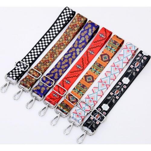Fashion 140 cm Handle Print Bag Straps For Women Removable DIY Shoulder Rainbow Handbag Accessories Messenger Cross Body Nylon