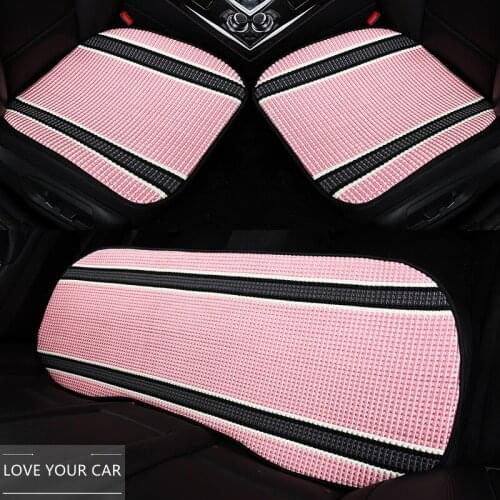 Car seat summer cool ice silk seat three-piece single-piece universal rear seat cushion without backrest