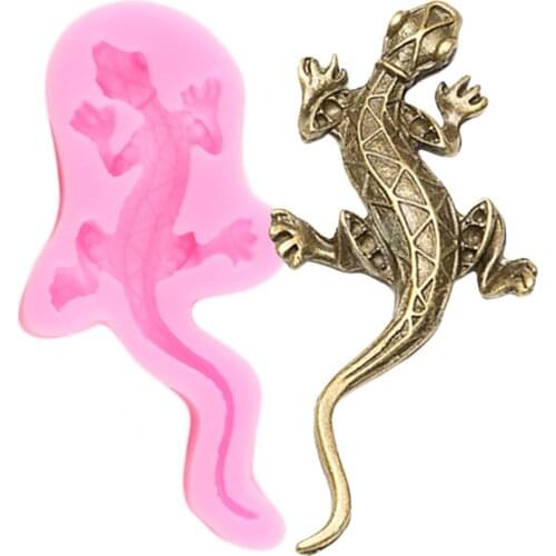 Lizard Gecko Silicone Molds DIY Baby Birthday Cake Decorating Tools Animal Fondant Mould Candy Clay Chocolate Gumpaste Moulds