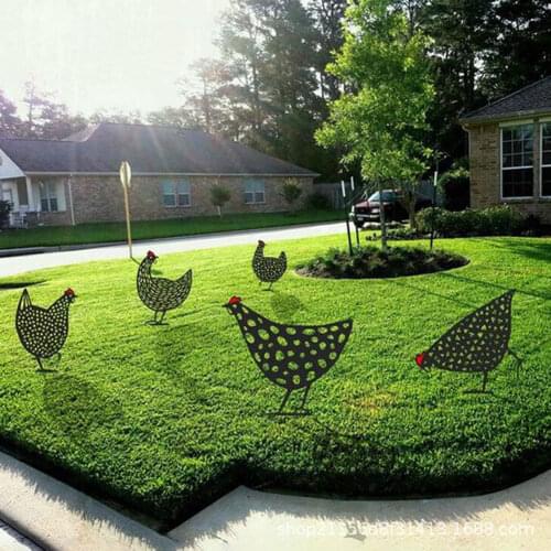 Discount Chicken Yard Art Acrylic Hen Decor Chicken Garden Silhouette Yard Art Garden Sculpture décoration de jardin