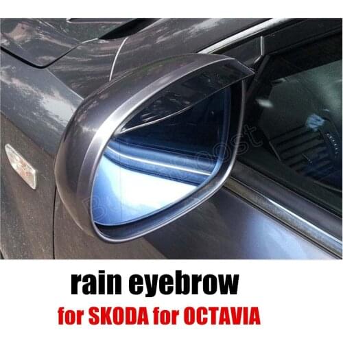 Car styling 2 pcs Car Rearview Mirror Eyebrow Rain Shade Rainproof Blades Rain cover for SKODA for OCTAVIA 09-13