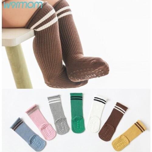 Warmom New Fashion Baby Socks Knee High Boy Girl Infant Toddler Cotton Long Socks Anti Slip Cute Non-Slip Socks for Baby girls
